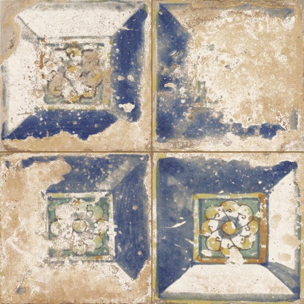osuchana modra vzorovana porcelanova podlahova krytina mediteranska krytina vintage rustikalna dlazba obklad vzor rucne malovana kuchyna obyvacka spalna krytina terasa mrazuvzdorna gresova doska krytiny lameridiana.jpg
